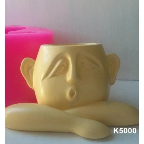 Man flower pot silicone mold flower cactus ornament decorative product decoration home outstanding plaster concrete