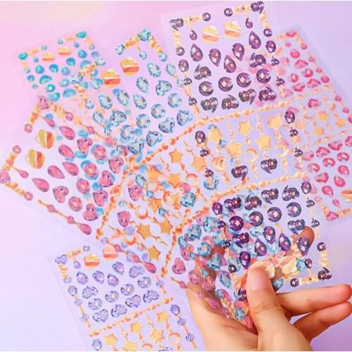1 Sheet Notebook DIY Hand Account Stickers Colorful Creative Laser Star Fluorescent Decorative Photo Album Diary Sticker