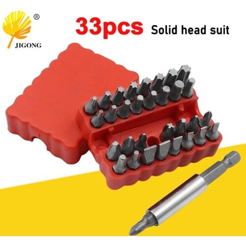 33pcs safety bit with magnetic extension bit holder anti-dismantling star screwdriver bit set quick release bit holder