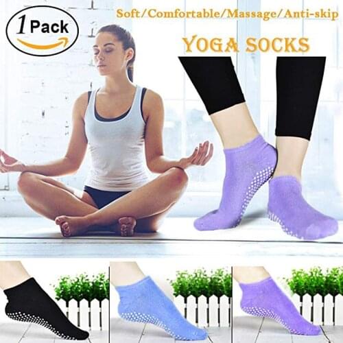 Yoga Socks Non Slip for Workout Non Skid Socks With Grips Pilates Sports Socks for Women Ladies Girls Barefoot Exercise Fitness