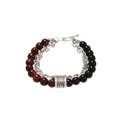 New fashionPunk style frosted stone chain combination geometric mens bracelet For Men Accessories jewelry wholesale