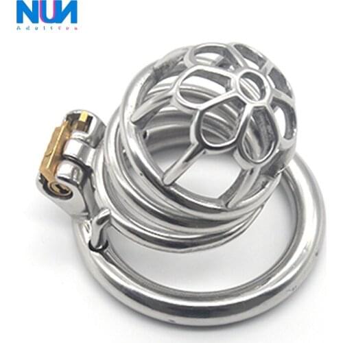 NUUN Cock Rage Male Chastity Cage The Plum Blossom Cage 42mm Hight With Round Ring Penis Cage Cock Sex Toys For Men Adult Game