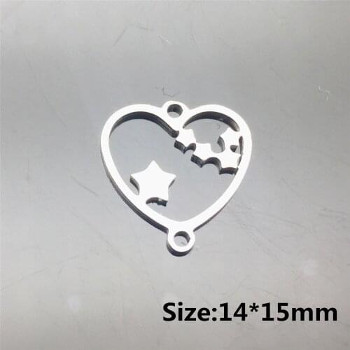 Hollow heart Jewelry Bracelet Diy glazed Pendant Handmake Jewelry Design 5pcs Charm For Body Jewelry Making Findings