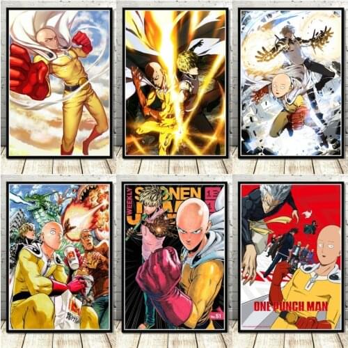One Punch Man Home Decor Prints Anime Japan Painting HD Pictures Wall Art HD Modular Canvas Poster Bedside Background No Frame