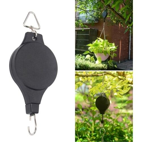 Plant Hook Pulley Retractable Plant Hanger Pull Down Hanging Flower Basket for Garden Baskets Pots and Birds Feeder JDH88