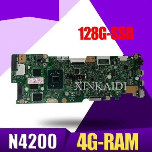 With N4200-CPU 4G-RAM 128G-SSD Laptop Motherboard For Asus Vivobook Flip TP401NA TP401N TP401MA TP401M Mainboard Test good