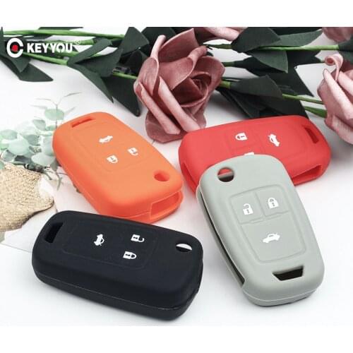 KEYYOU Remote Silicone Key Cover Case For Chevrolet Cruze AVEO SAIL TRAX MALIBU CAPTIVA Car Key Rubber Cover