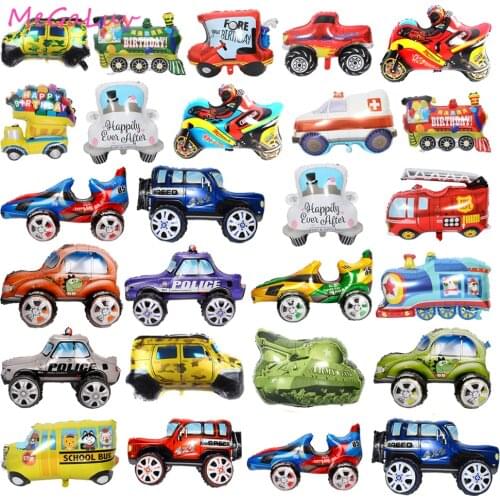 Car Balloon Fire Truck Transportation Balloon Children Toy Baby Shower Decoration