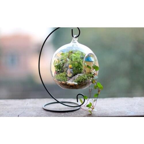 Iron Iron Frame Moss Micro-landscape Hanging Bottle Hook Hanger Vase Stand Flower Room Shelf Height 23CM