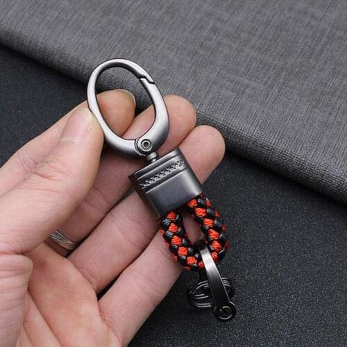 Car key buckle Knitted rope Creative personality Key chain Key pendant Key ring Fusion of leather and alloy Free shipping