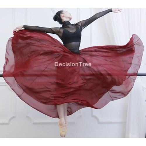 2021 dance costume 720 degree flamenco skirts women girls dance chiffon belly costume chiffon big swing dress performance