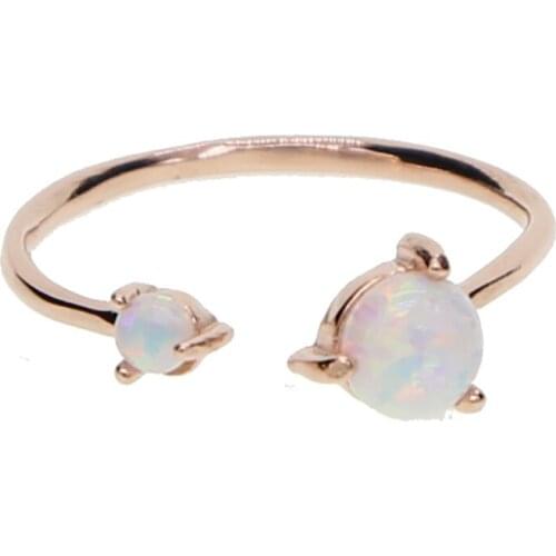 Low Price silver color jewelry Womens Adjustable OPAL STONE Opening Cuff Couple Ring Lover Rings For Women Party Wedding Ring