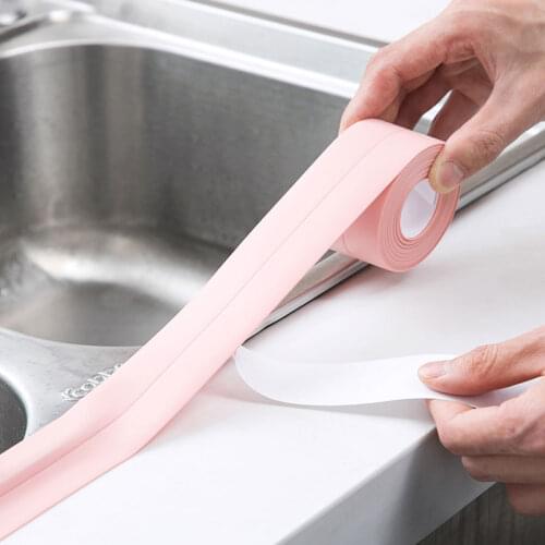 1Pcs Sealing Strip Bathroom Shower Sink Bath Caulk Tape PVC Self adhesive Waterproof Wall sticker for Bathroom Kitchen