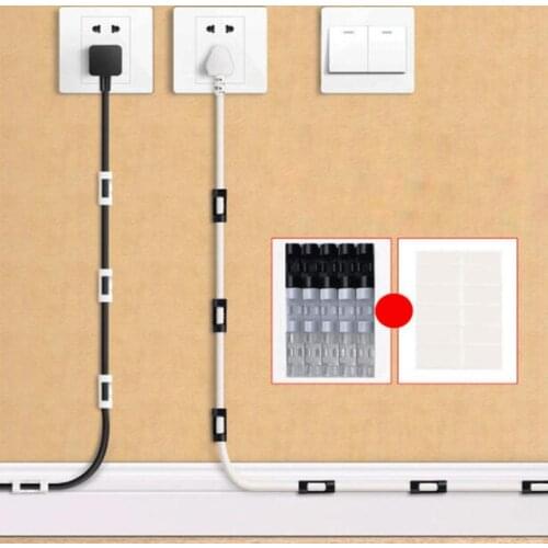 10pc Furniture Office Cable Organizer Desktop and Workstation ABS Cable Manager Cable Clamp USB Charging Data Cable Cable Winder