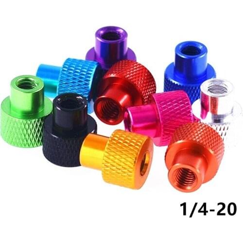 2Pcs 1/4-20 Through-hole Hand Nut Knurled Aluminum Alloy Colour for FPV RC Camera Tripod