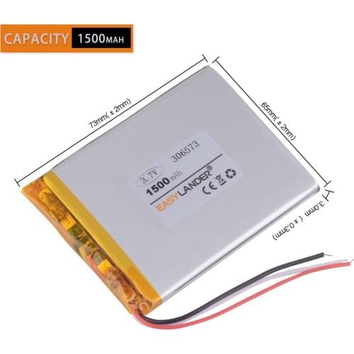 3 line 306573 3.7V 1500mAh Lithium Polymer LiPo cells power For e-book gmini t6lhd lite digma r60g reader digma s665