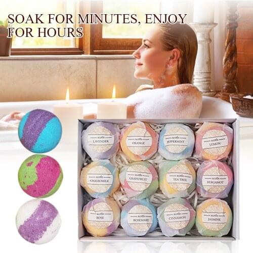 12Pcs Bath Bombs Gift Set Skin Moisturize SPA Aromatherapy Handmade Bubble Bath Bombs for Valentines Day Christmas Birthday