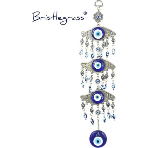 BRISTLEGRASS Turkish Blue Evil Eye Flower Car Amulets Lucky Charms Wall Hanging Pendants Pendulum Blessing Protection Gift Decor