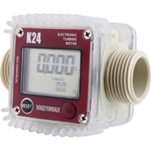 Digital Lcd K24 Flow Meter Turbine Fuel Flow Tester For Chemicals Water Sea Liquid Flow Meters Measuring Tools