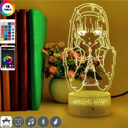 Kids Night Light LED Anime 3D Nightlight Touch Switch Table Lamp DARLING In The FRANXX 02 App Control Child Birthday Gift Prize