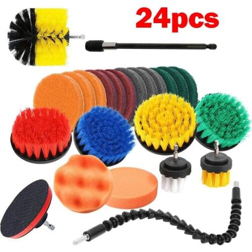 Electric Drill Brush Power Scrubber Brush Set For Bathroom Shower Tile and Grout All Purpose Power Scrubber Cleaning Brush Kit
