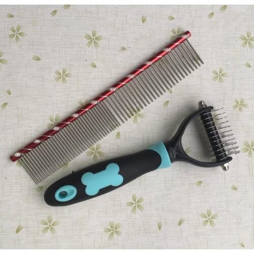 Pet grooming tools pet color comb and Rake Comb kit4