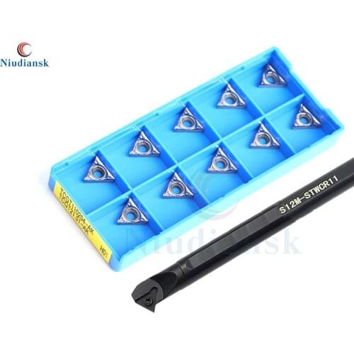 S10K S12M-STWCR11 Internal Turning Tool Holder S16Q-STWCR11 S20R-STWCR11 STWCL 10pcs TCMT1102 Carbide Inserts CNC Lathe Tool Set