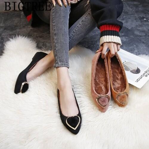 Fur Loafers Pointed Toe Flats Boat Shoes Women Cute Shoes Fashion Black Elegant Shoes For Woman Zapatos Comodos De Mujer Scarpe