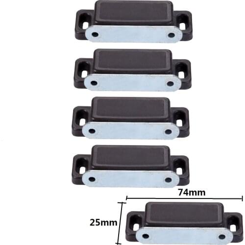 5Pcs Metal 74*25mm Door Magnetic Catches Kitchen Cupboard Wardrobe Cabinet Latch Catch Closure with 4 Screws Furniture Hardware