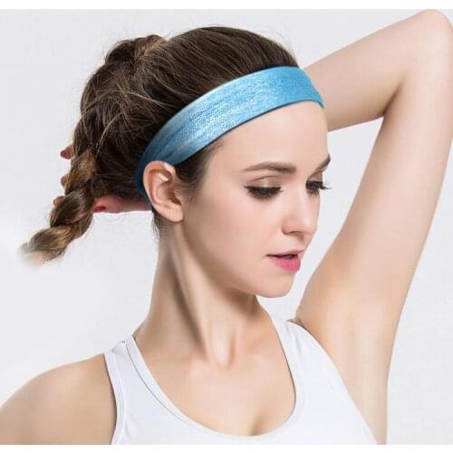 AOLIKES skid-free elastic Silicon Sweatband Quick Dry Hair Bands Sweat Absorbing Running Yoga Gym Head Band Sports Headbands