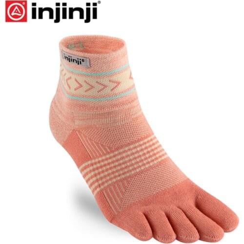 Injinji Womens Trail Midweight Mini-Crew Socks Running Quick-drying Breathable Sports COOLMAX Pilates Five Fingers Heated Socks