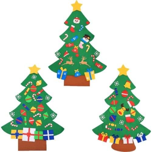 New DIY 3D Felt Christmas Tree Decorations Door Wall Hanging Ornaments New Year Navidad Xmas Deco for Home