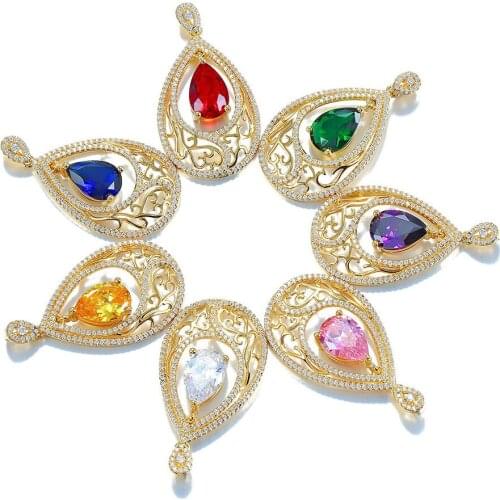 Water drop pendant Sale Brand 925 Luxury wedding Ladies Beach Necklace Slide Pendant Mobile Stone Ladies Autumn Winter Jewelry