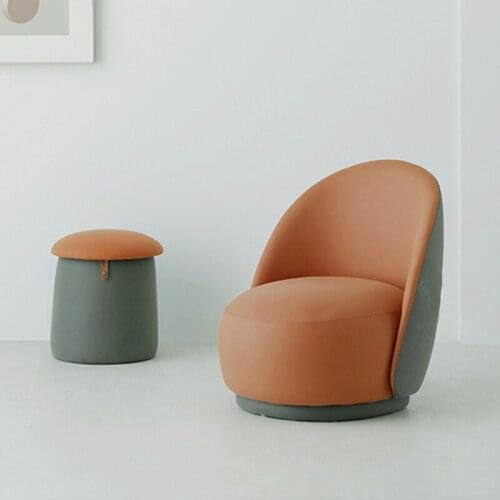 Nordic Style Simple Creative Single Sofa Stool Living Room Low Stool Waterproof Technology Cloth Leisure Portable Children Stool