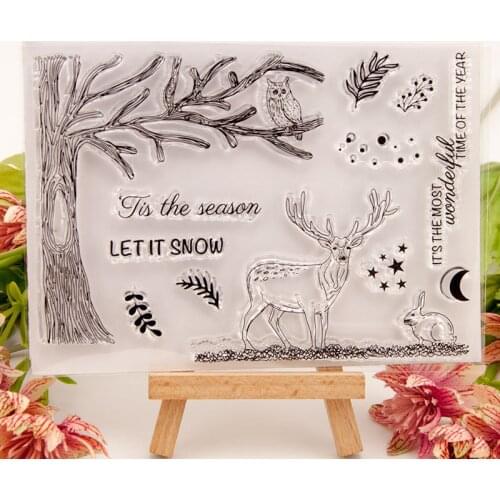 2021 Christmas Deer Owl Clear Stamp Transparent For Scrapbooking DIY & Stencil Metal Cutting Die Scrapbook Paper Moulds