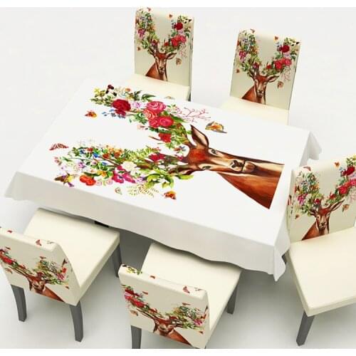 2021 Christmas Dining Chair Cover For Home Kitchen Hotel Wedding Chair Cover Elastic Kitchen Chairs Slipcover Case Home Decor