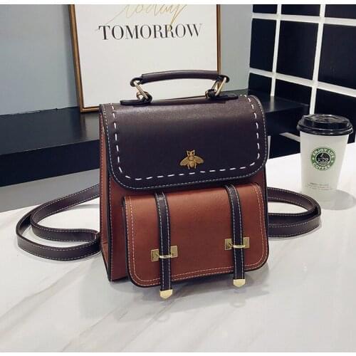 Women PU Leather Mini Backpack Back Pack Famous College Backpack Waterproof Shoulder Bag Mochila Simple Clloege Girl School Bags