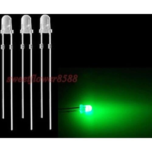 10000pcs 3mm Round Diffused Green LED 8K MCD Bulb Lamp Light LED Free Shipping