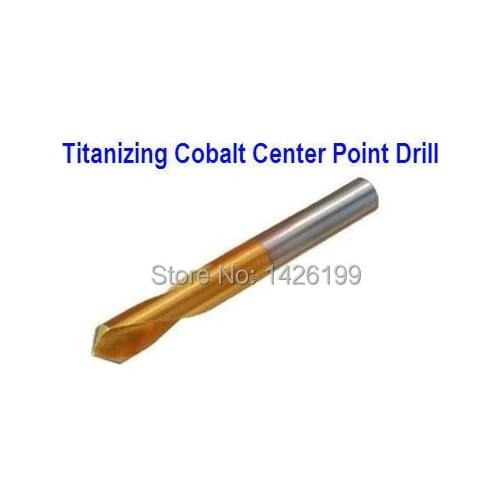 2 PCS High quality 120 degrees titanizing cobalt center point drill 4 mm
