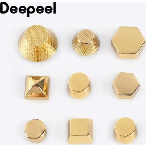 20pcs Gold Combined Button Round Head Rivet Screw Bags Hardware Plating Nail-free Studs Metal Buckles Snap Hook Leather Craft