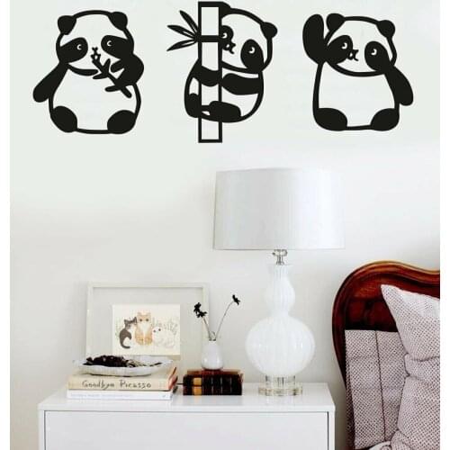 3D Panda Animal Wood Metal Laser Wall Art Decor Style Home Office Interior Decoration Living Room Decor Black Table Painting