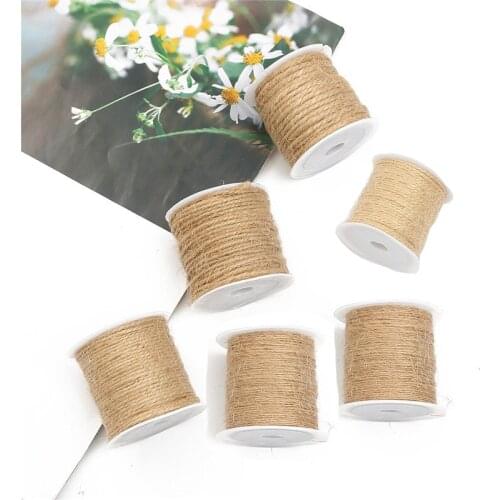 5-15m/roll Natural Jute Twine Burlap String Hemp Rope Wedding Gift Wrapping Cords Thread DIY Florists Christmas Craft Decoration