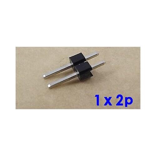 500Pcs Single Row 2 Positions Straight Pin Header Connectors W 2.54 mm Spacing