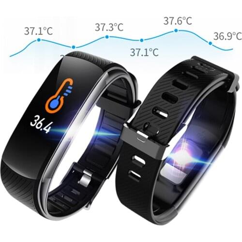 Brand New Bluetooth Body Temperature Monitoring Waterproof Watch Exercise Heart Rate Smart Bracelet Fitness Wristband Swimming