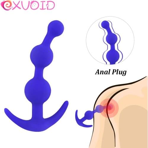 EXVOID Anal Plug Butt Plug for Beginer Prostate Massager Adult Products Anal Beads Silicone Sex Toys for Women Men Gay Sex Shop