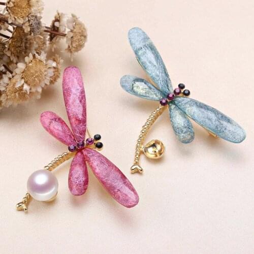 Dragonfly Brooch Pin Mountings Base Findings Accessories Jewelry Settings Parts for Pearls Beads Jade Crystals Agate Coral