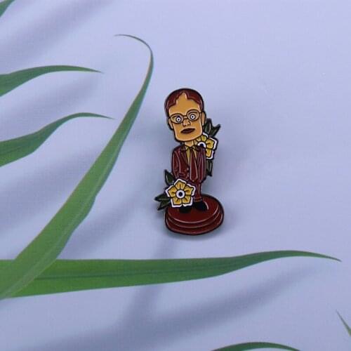 Dwight Schrute bobblehead lapel pin The Office fans gift