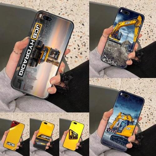 JCB Excavator Logo Phone case For Xiaomi Mi Max Note 3 A2 A3 8 9 9T 10 Lite Pro Ultra black painting waterproof luxury funda