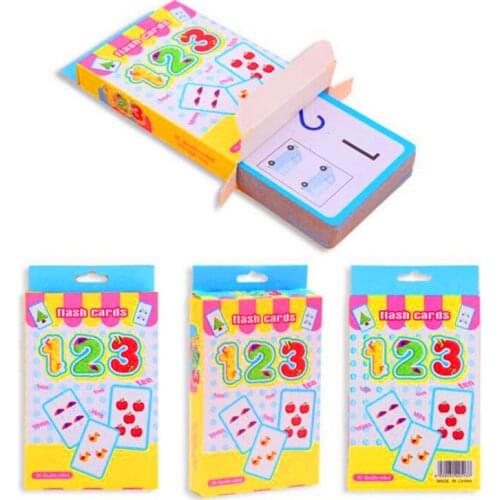 Baby Literacy Game Early Educational Cards Toys English Word Number Math Learning Flash Cards Book Puzzle Card Montessori Toys