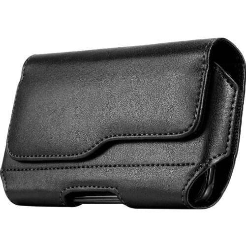Horizontal Leather Belt Case Holster Pouch Sleeve Phone Holder for Men Travel Outdoor New 2021